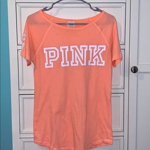 victoria’s secret pink orange logo tee